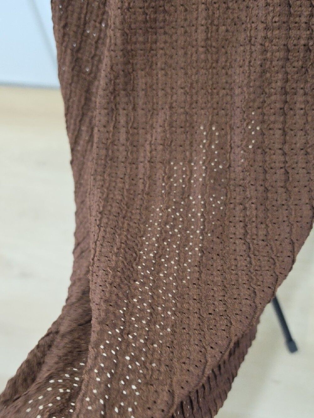Brown Textured Button-Front Midi Dress - Picture 6 of 8